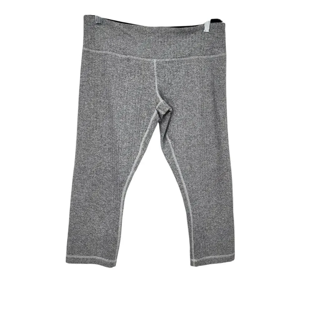 Lululemon Wunder Under Ghost Herringbone Mid Rise Cropped Capri Leggings Size 12